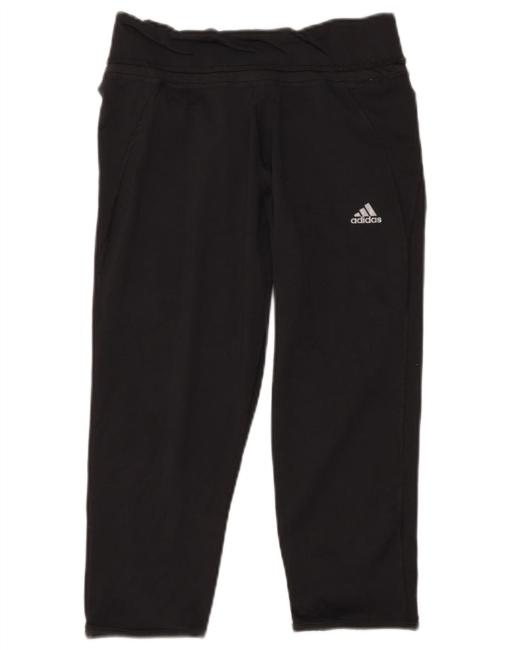 Adidas Femmes Climalite Capri Leggings UK 12/14 Moyen Noir Polyester