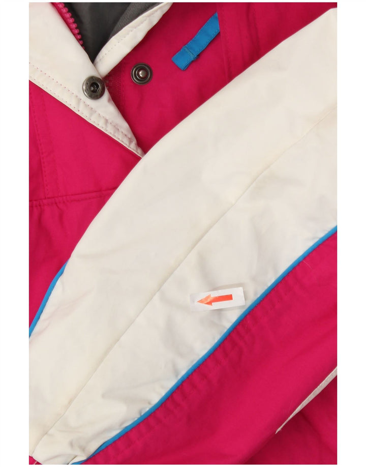 Columbia Veste Anorak à capuche surdimensionnée pour femme UK 10 Small Rose Colourblock