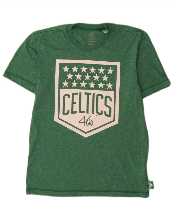 Adidas Hommes Boston Celtics Graphic T-Shirt Top Petit Vert Polyester