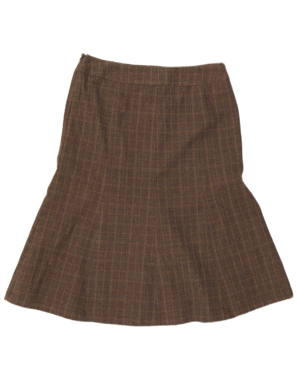 East Jupe trapèze pour femme UK 12 Medium W30 Marron Plaid Polyester