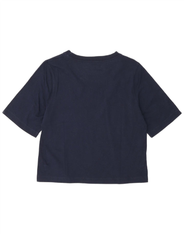 Benetton Womens Regular T-Shirt Top UK 12 Bleu Marine Moyen Coton