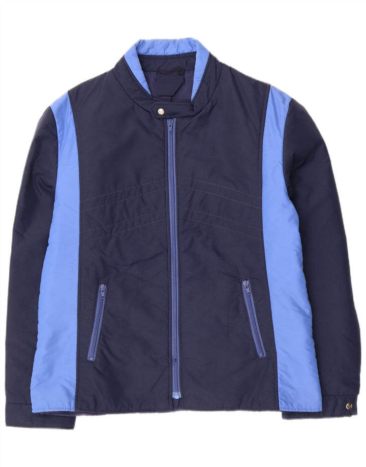 veste coupe-vent vintage pour homme UK 40 Grand bleu marine Colourblock Polyamide