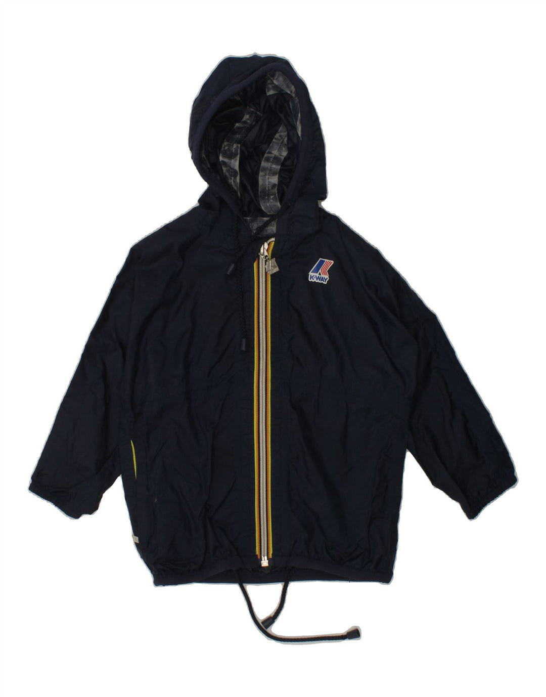 K-WAY Baby Boys Hooded Rain Jacket 18-24 Months Navy Blue Polyamide | Vintage K-Way | Thrift | Second-Hand K-Way | Used Clothing | Messina Hembry 