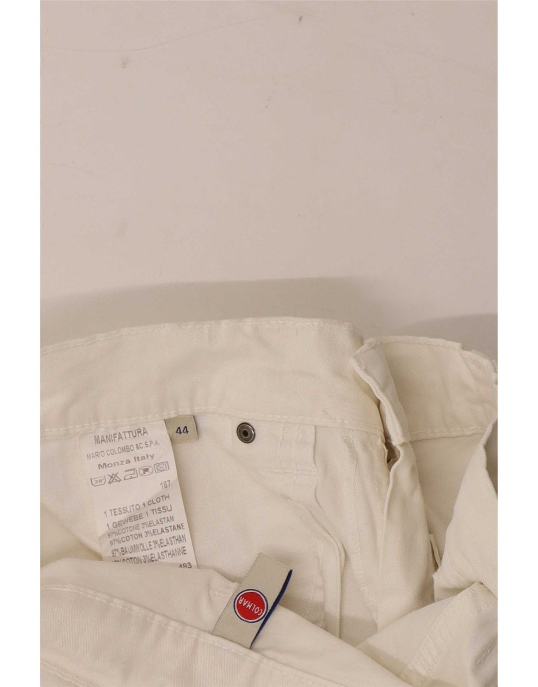 Colmar Jean Slim Femme IT 44 Moyen W30 L30 Coton Blanc