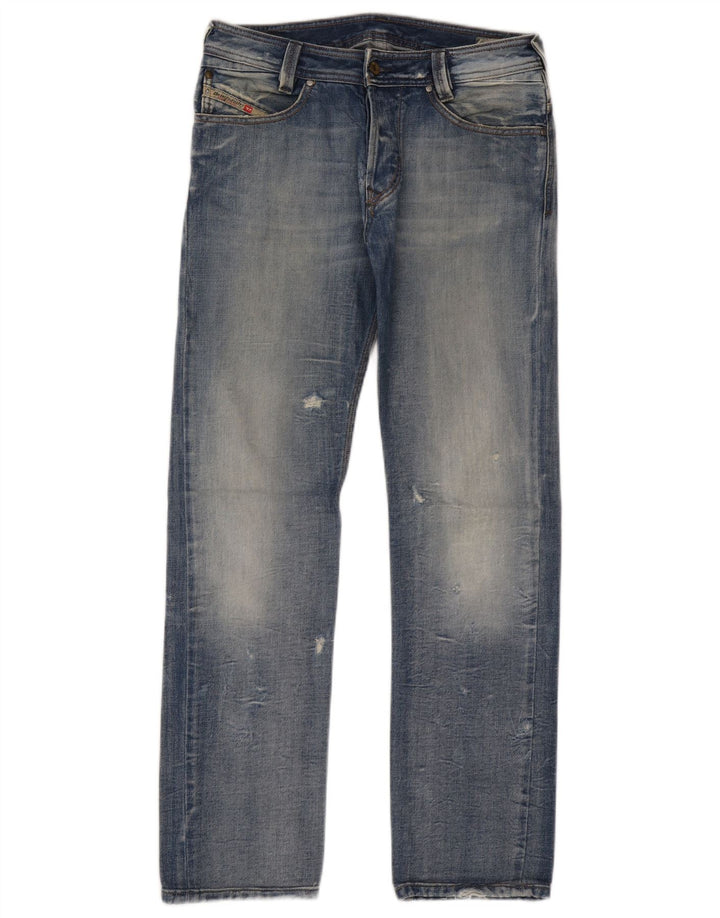 Diesel Jean droit vieilli W30 L31 en coton bleu pour homme
