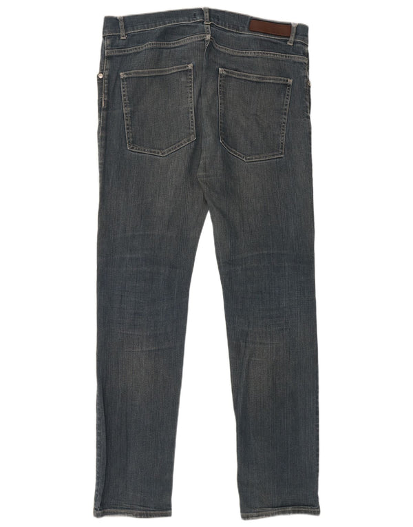 Zara Jean Slim Homme EU 46 XL W36 L32 Bleu Coton