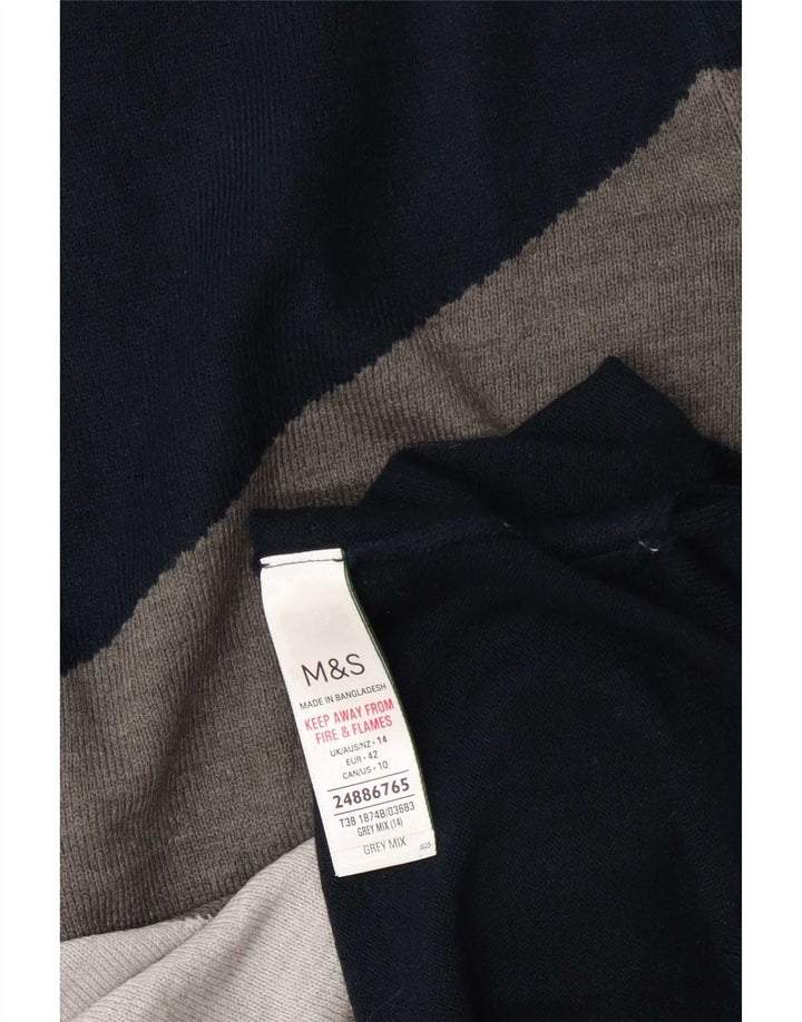 Marks & Spencer Pull à col rond pour femme UK 14 Large Gris