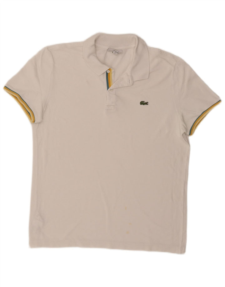Lacoste Polo Slim Fit pour homme Taille 5 Grand coton blanc