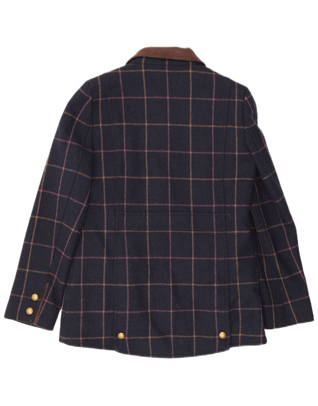 Joules Womens Bomber Jacket UK 12 Medium Navy Blue Check Laine