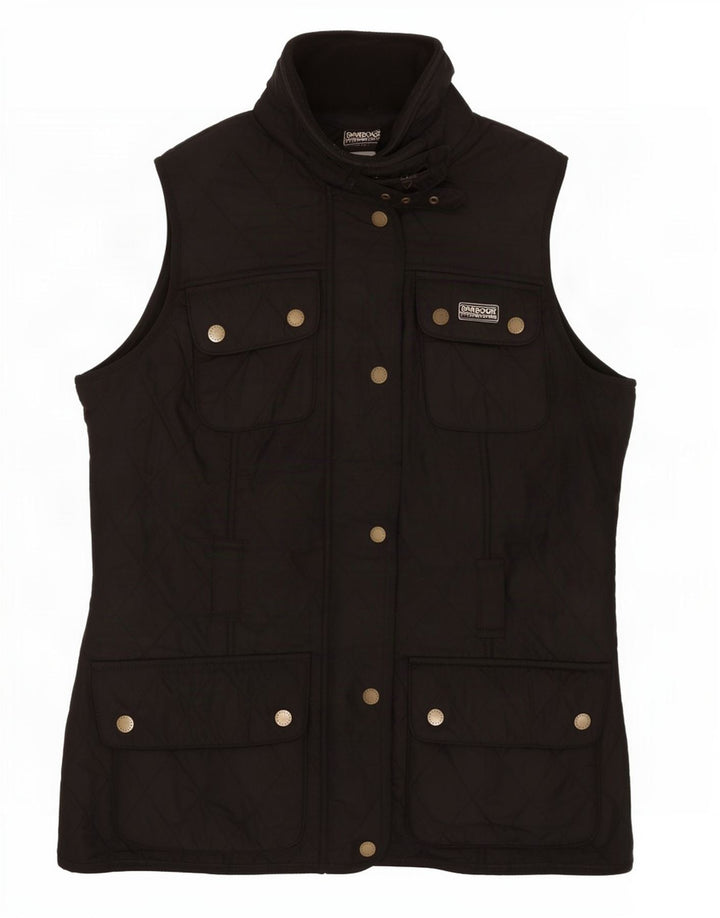 Barbour Gilet matelassé surdimensionné pour femme UK 10 Petit Polyester Noir
