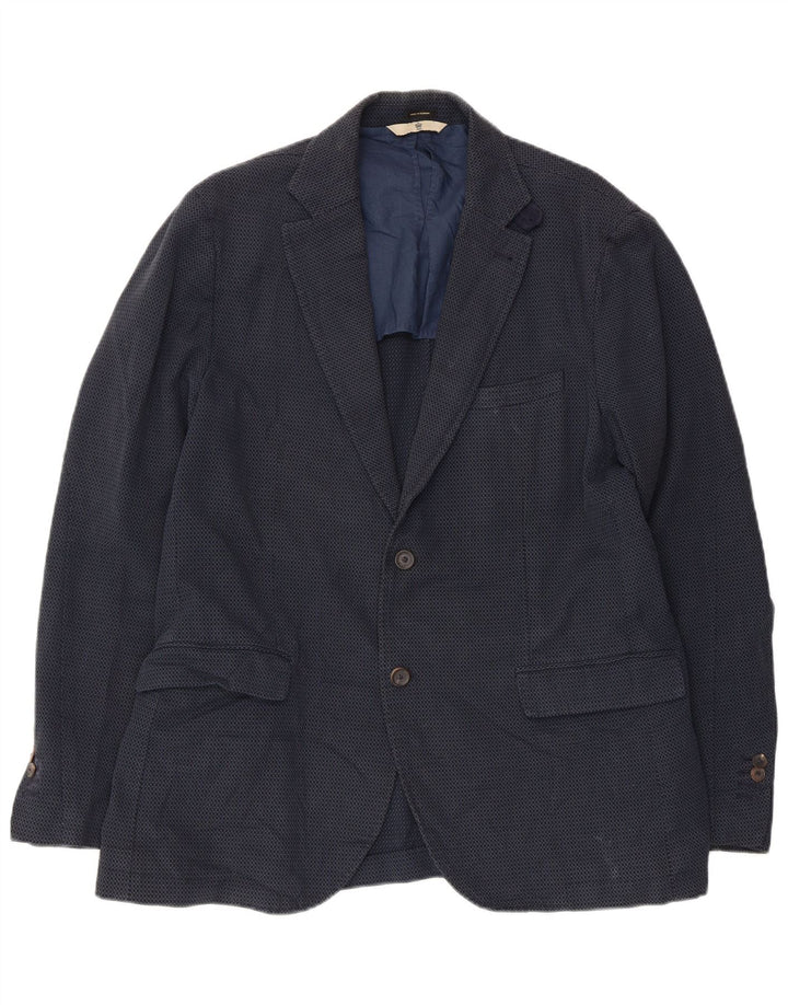Massimo Dutti Veste Blazer 2 Boutons Homme EU 52 Grand Bleu Marine Géométrique