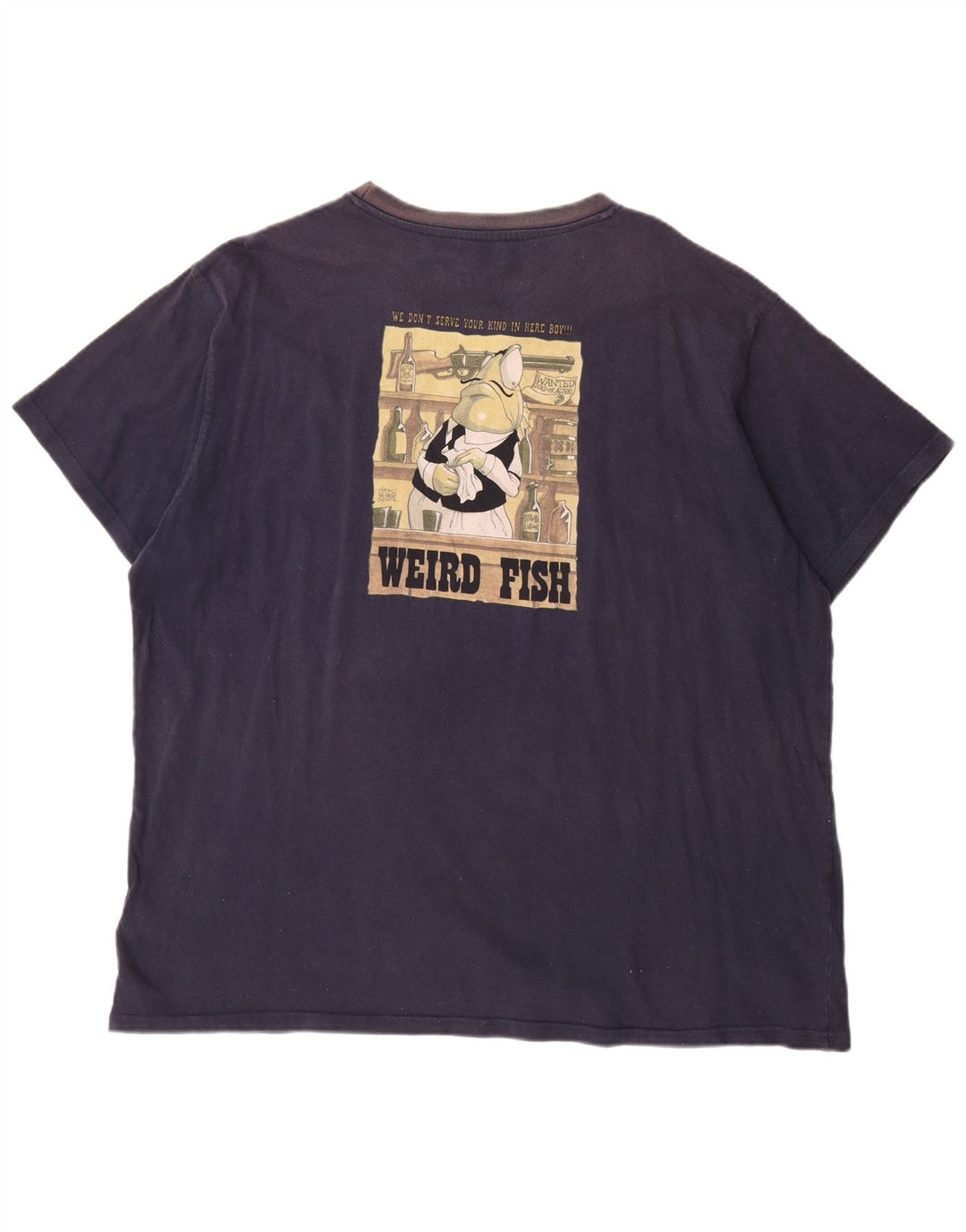 WEIRD FISH T-Shirt graphique homme haut 3XL bleu marine coton