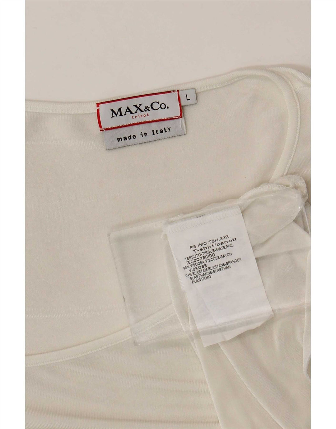 Max & Co. Haut chemisier asymétrique pour femme UK 44 Large Viscose Blanche