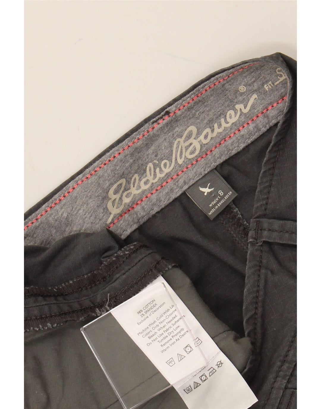 EDDIE BAUER Short Chino Femme US 8 Moyen W32 Coton Gris