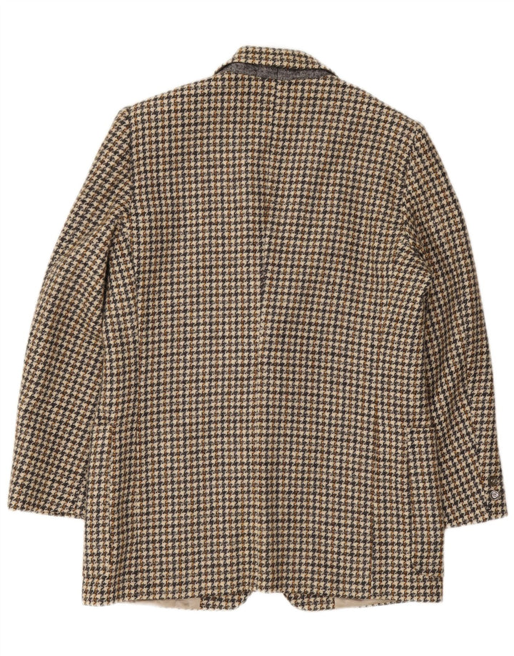 Reporter Veste Blazer 2 Boutons Homme IT 48 Laine Pied-de-Poule Marron Moyen