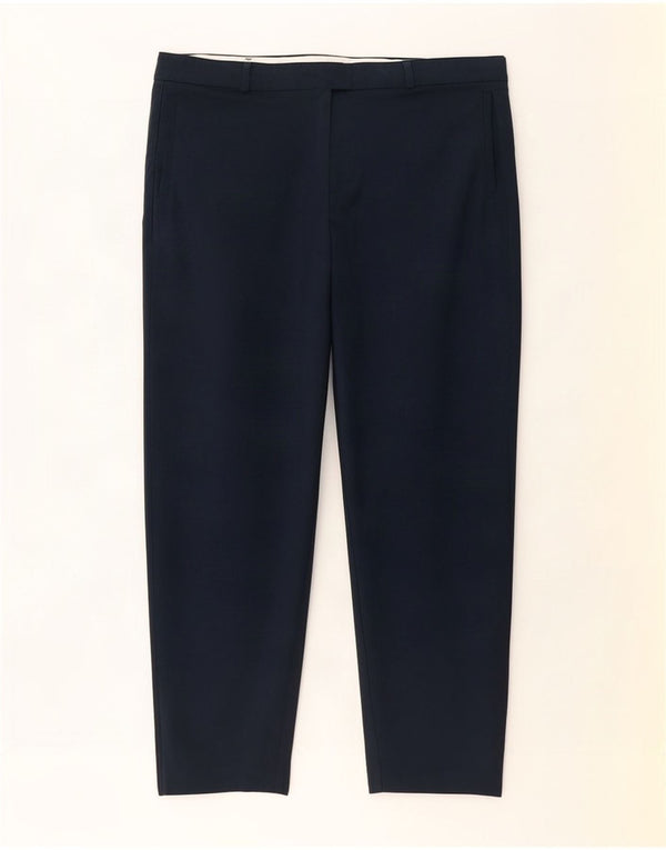Monsoon Pantalon Chino Taille Haute Femme UK 22 3XL W44 L28 Bleu Marine