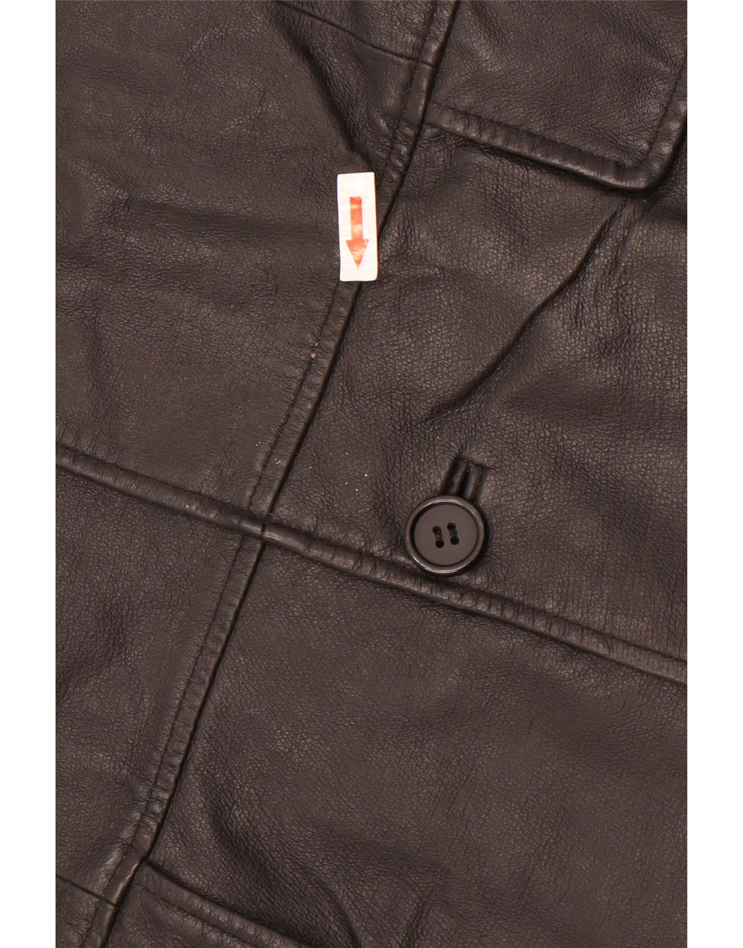 vintage Homme 3 Boutons Veste Blazer En Cuir UK 38 Cuir Noir Moyen