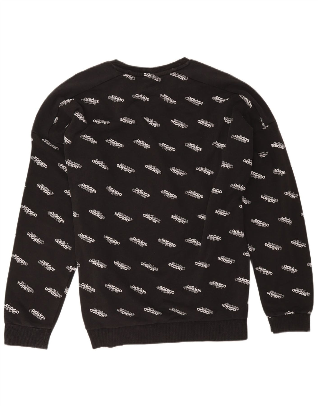 Adidas Sweat-shirt graphique pour homme en coton noir Taille L