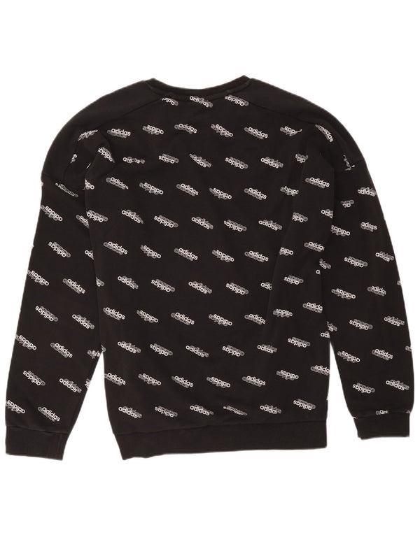 Adidas Sweat-shirt graphique pour homme en coton noir Taille L