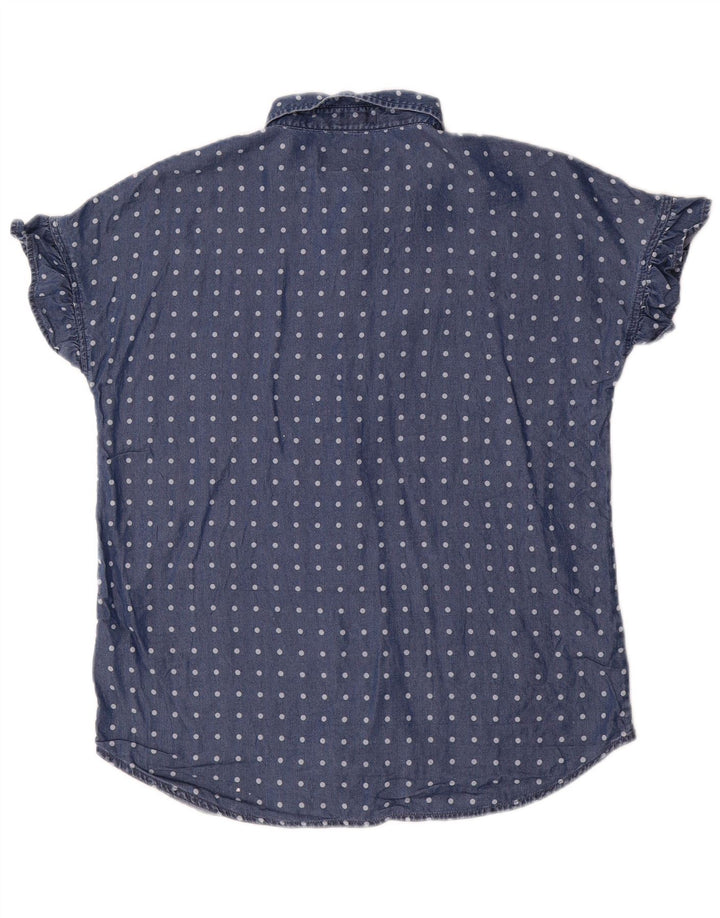 Dack's Chemisier à manches courtes pour femme UK 44, bleu marine moyen à pois