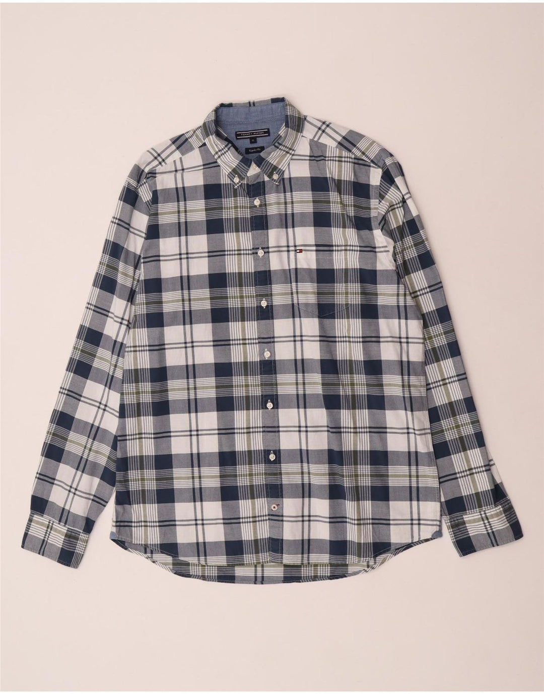 Tommy Hilfiger Chemise Regular Fit XL Bleu Marine à Carreaux pour Homme