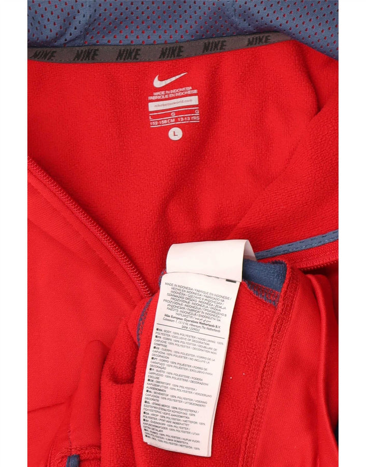 Nike Pull à capuche zippé pour garçon 12-13 ans Grand Rouge Colorblock Polyester