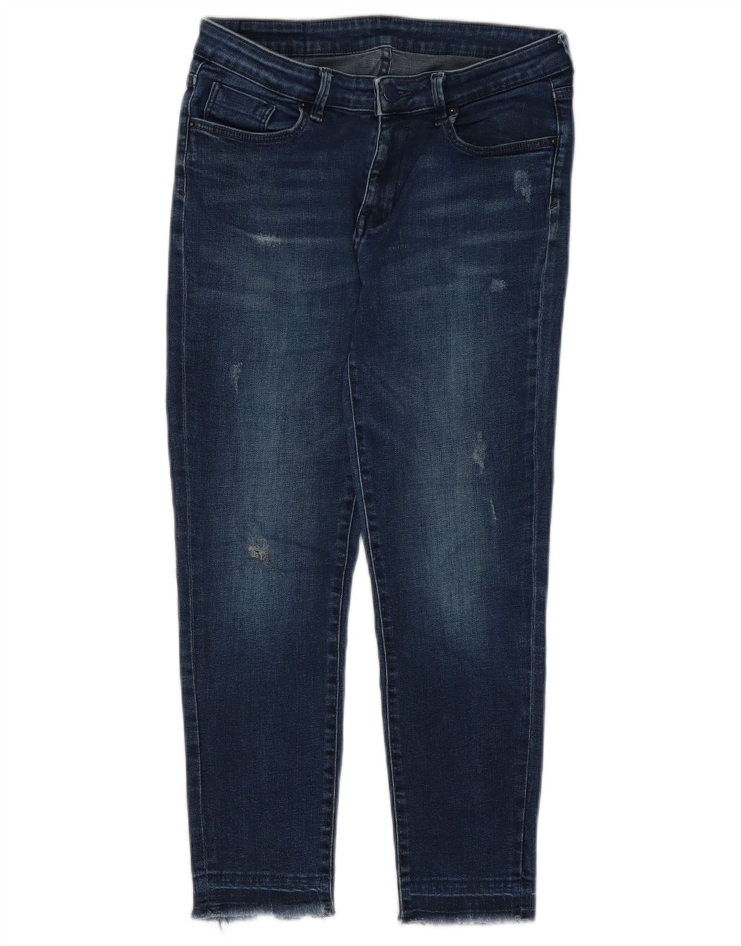 Zara Femme Jean Slim Cropped W28 L24 Bleu Marine