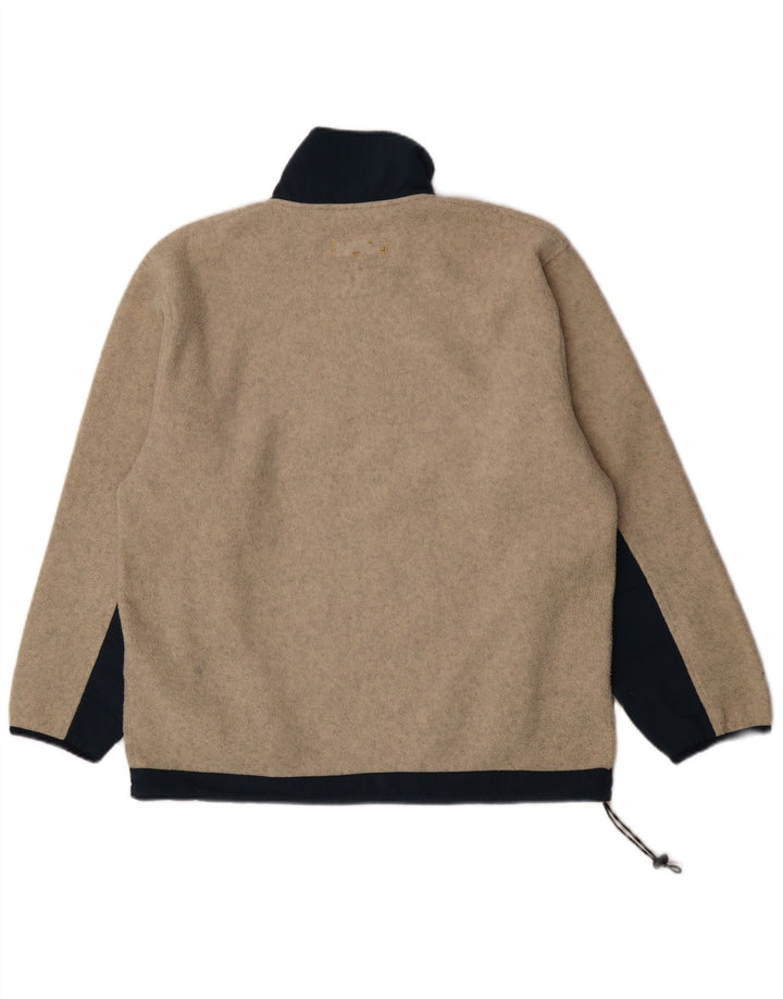 Invicta Pull polaire à col zippé pour homme Large Beige Colorblock Polyester