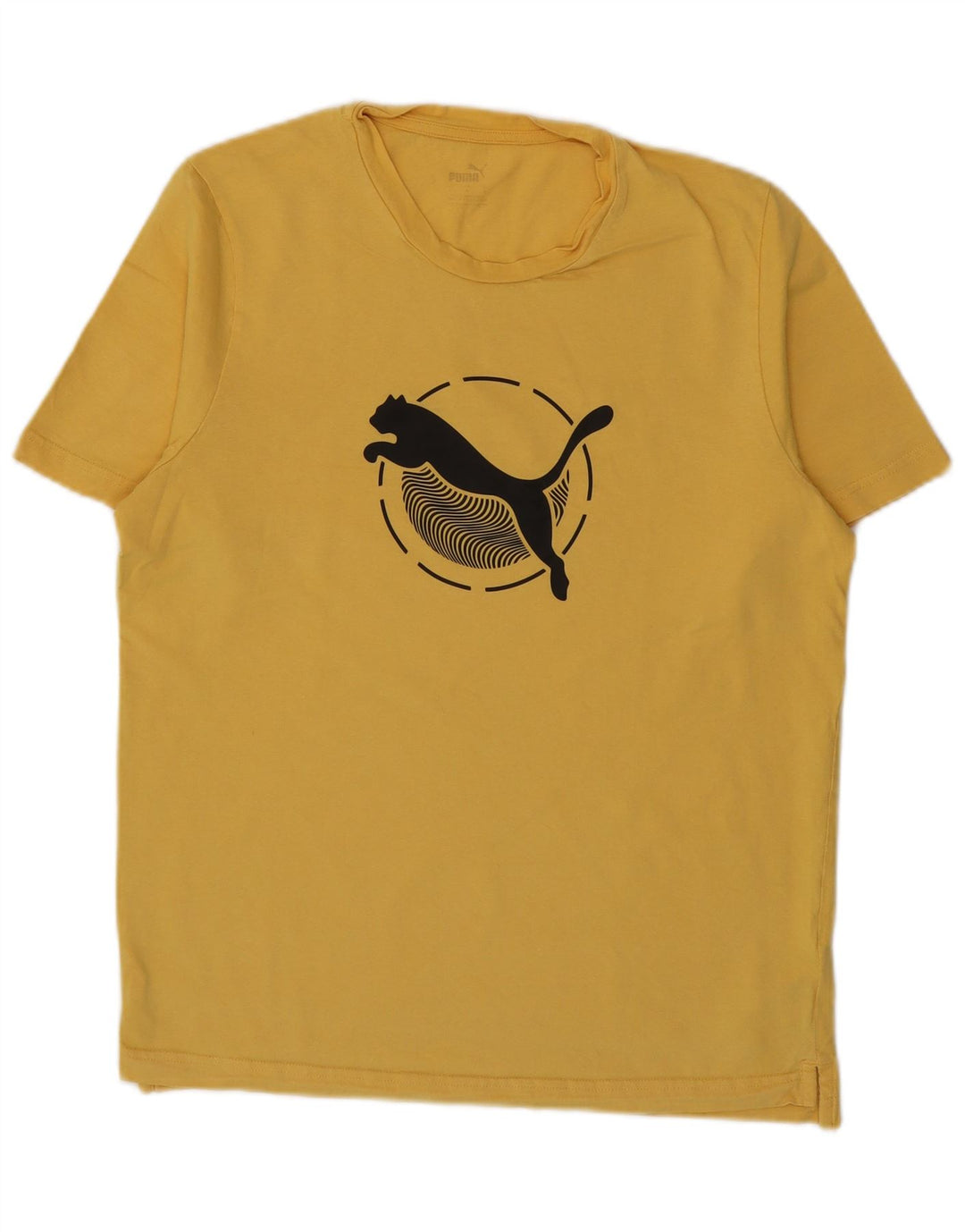 Puma T-Shirt Graphique Homme Large Jaune Coton