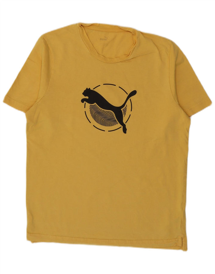 Puma T-Shirt Graphique Homme Large Jaune Coton
