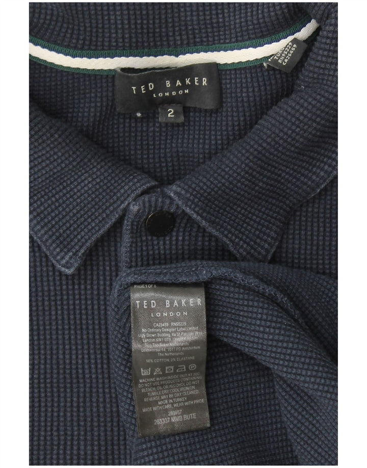 TED BAKER Polo Homme Taille 2 Petit Bleu Marine Coton