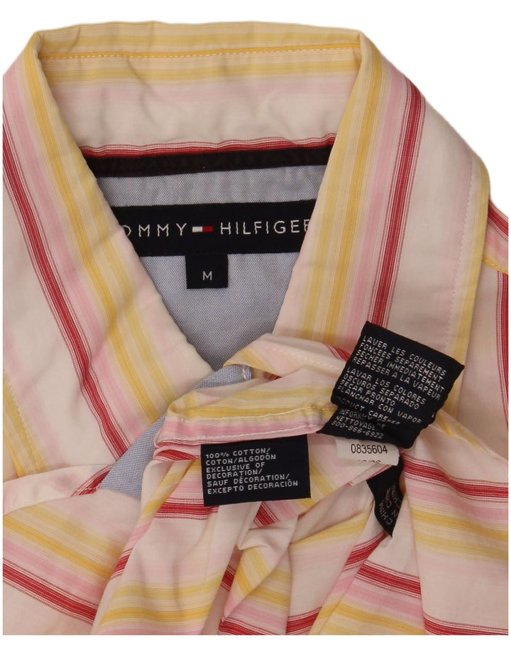Tommy Hilfiger Chemise à manches courtes homme en coton rayé jaune moyen