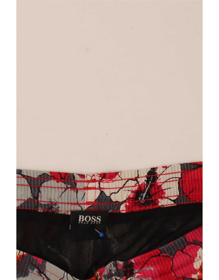 Hugo Boss Short de bain pour homme, grand motif floral rouge