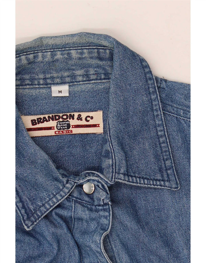 Brandon & C Chemise en jean sans manches pour femme UK 14 Bleu moyen