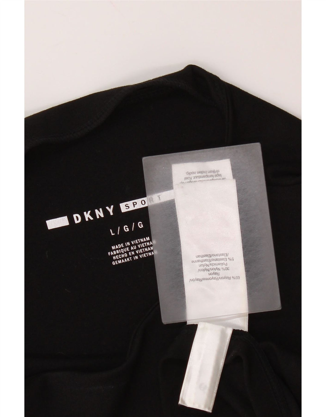 Dkny Haut graphique pour femme à manches 3/4 UK 16 Large Rayonne noire