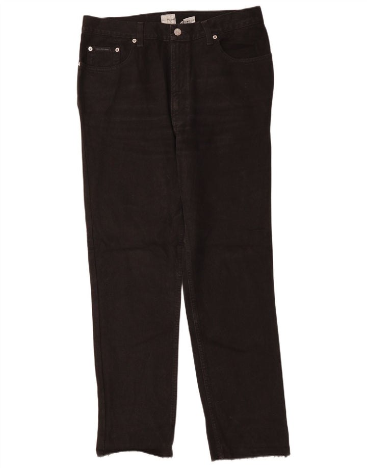 CALVIN KLEIN Jean droit homme W32 L30 noir coton