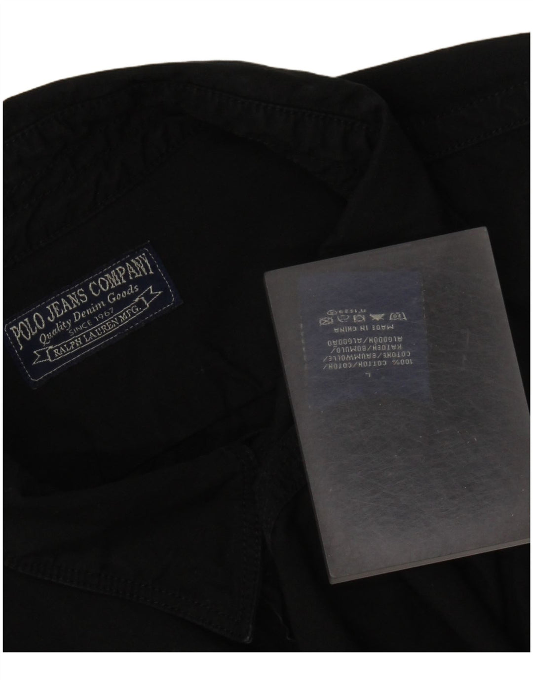 RALPH LAUREN Chemise Homme Large Noir Coton