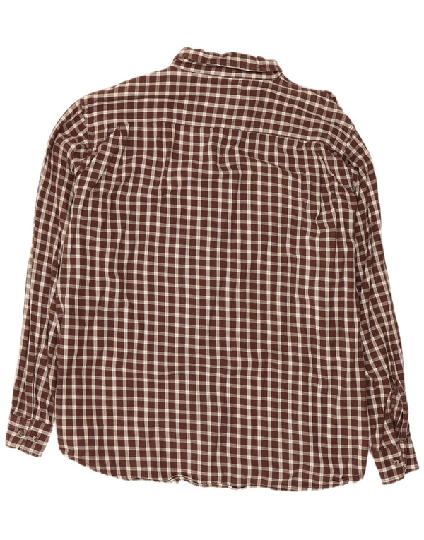 Wrangler Chemise en flanelle pour homme XL en coton à carreaux marron