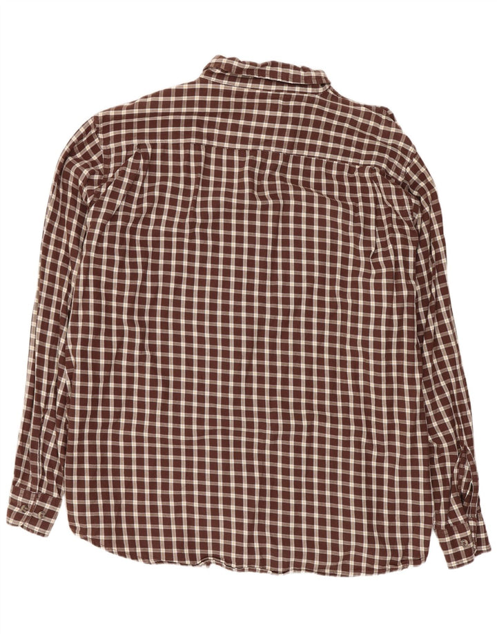 Wrangler Chemise en flanelle pour homme XL en coton à carreaux marron