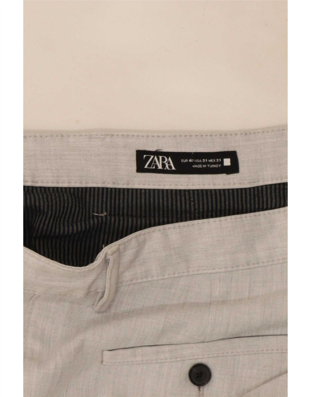 Zara Pantalon Chino Slim Homme EU 40 Moyen W31 L28 Gris