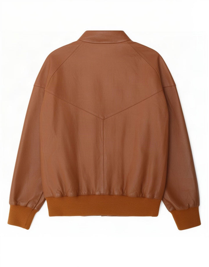 veste en cuir homme vintage IT 50 Grand Marron