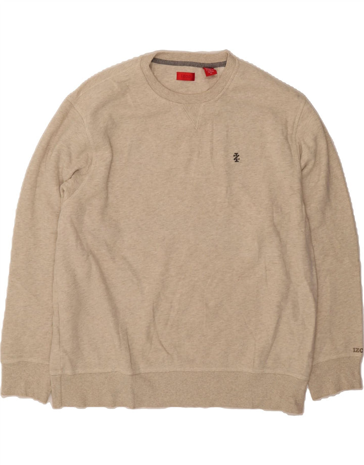 IZOD Mens Crew Neck Jumper Sweater XL Beige Cotton Vintage Izod and Second-Hand Izod from Messina Hembry 