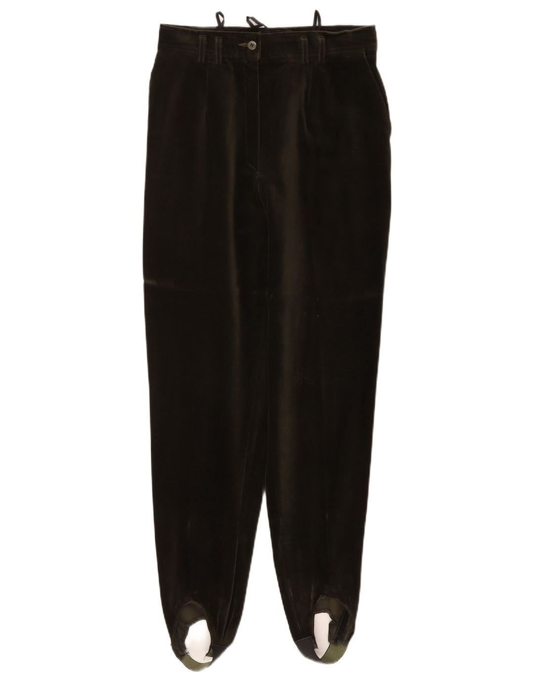 VINTAGE Pantalon velours étrier femme EU 40 Moyen W27 L29 Coton vert