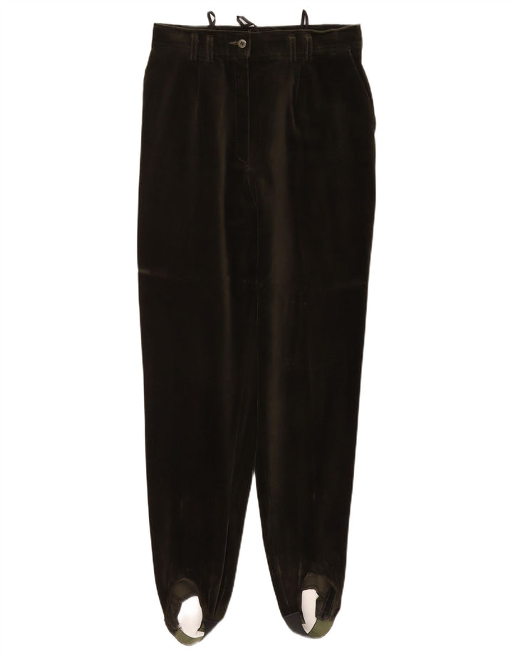 VINTAGE Pantalon velours étrier femme EU 40 Moyen W27 L29 Coton vert
