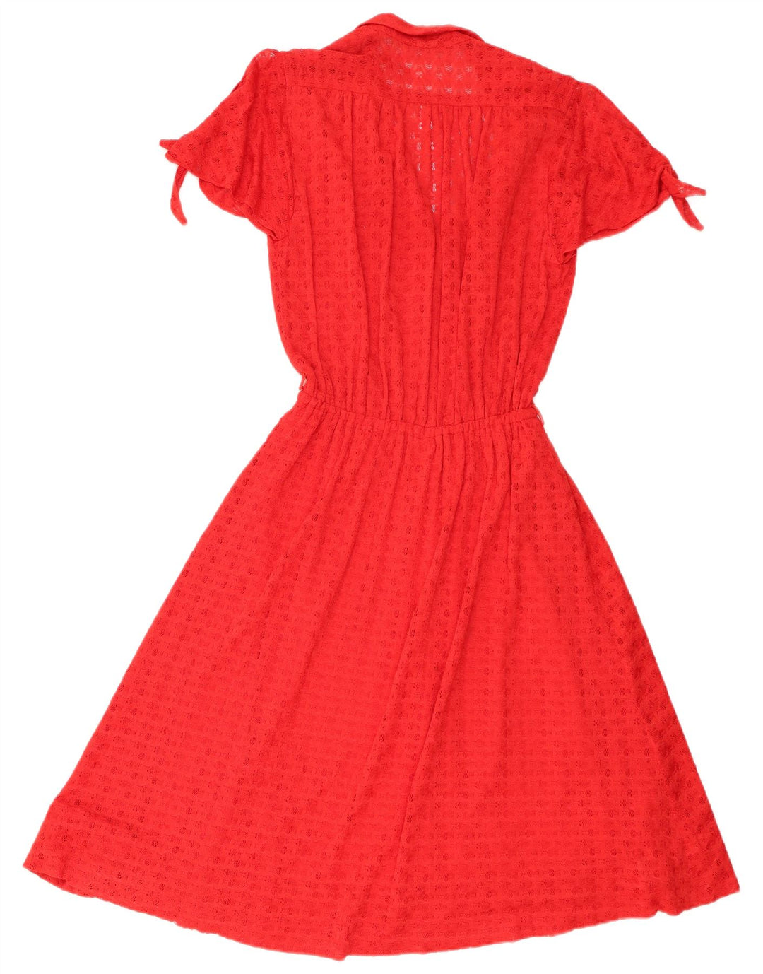 vintage Femme Robe A-Line UK 8 Petit Rouge
