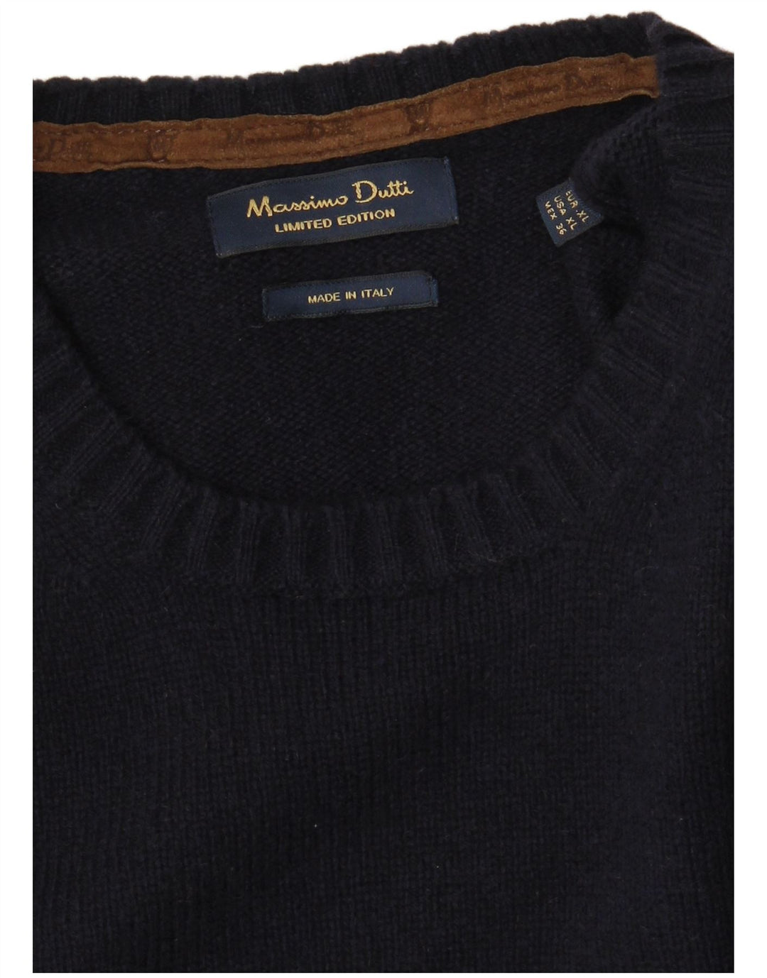 Massimo Dutti Pull à col rond pour homme XL Bleu marine
