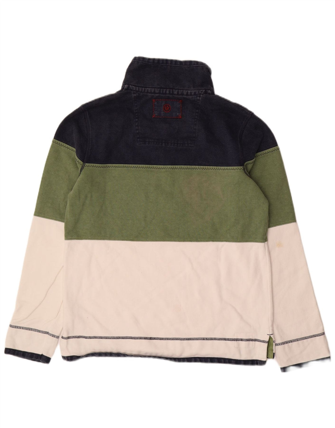 Fat Face Sweat-shirt à col zippé pour homme Petit color block multicolore