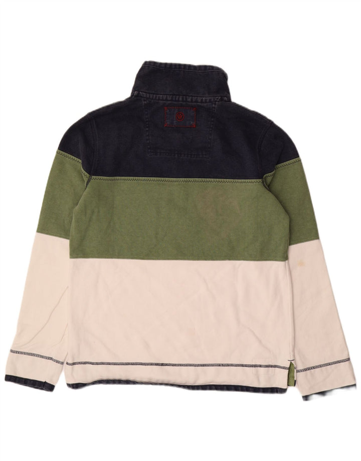 Fat Face Sweat-shirt à col zippé pour homme Petit color block multicolore