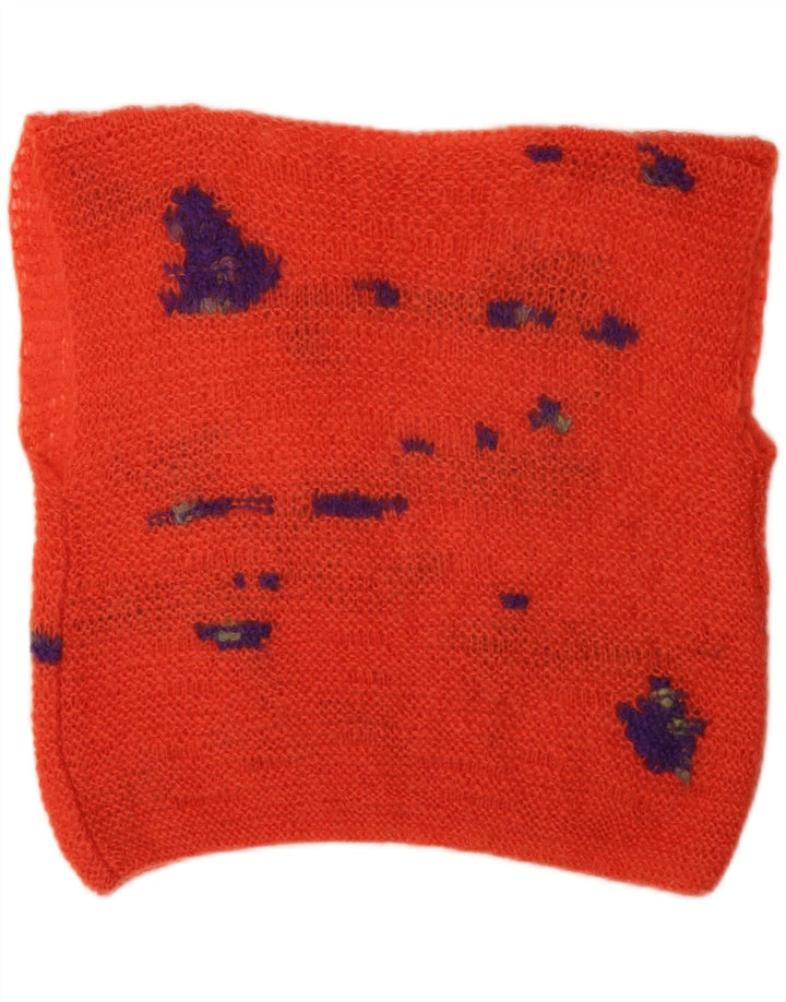 VINTAGE Débardeur Femme UK 1Orange Moyen