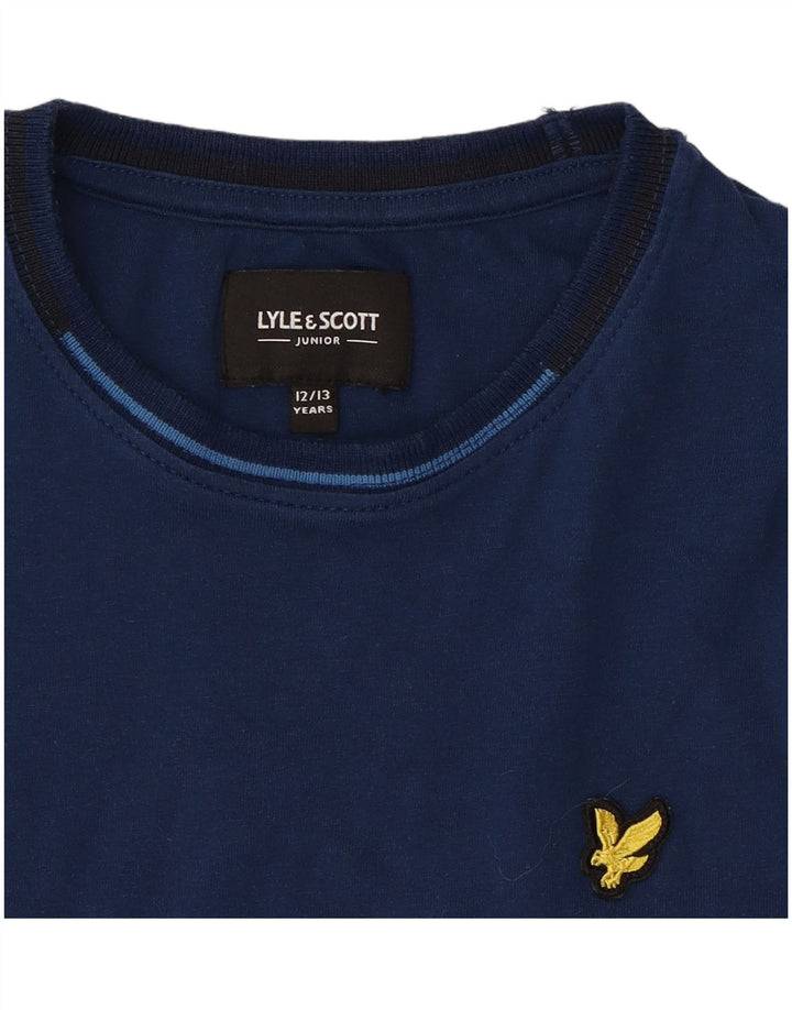 LYLE & SCOTT Boys T-Shirt Top 12-13 Years Blue Cotton